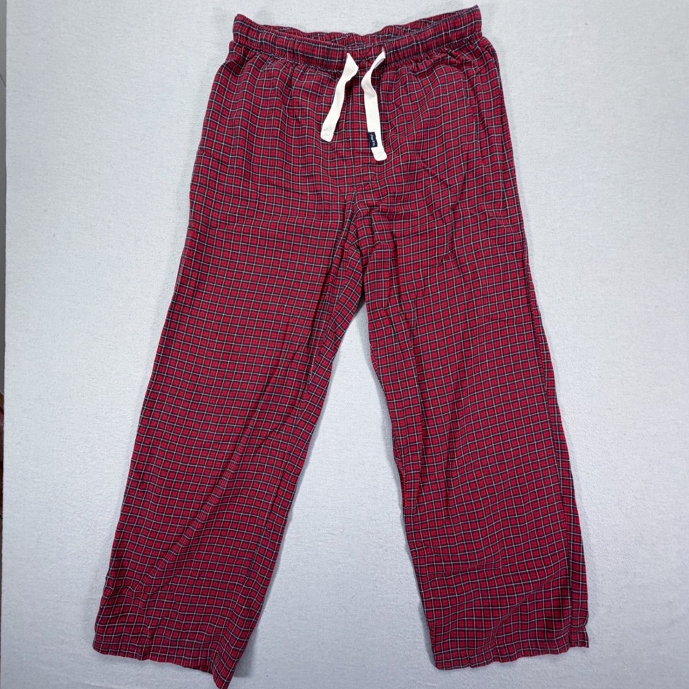 Old Navy Pajama Pants Mens Medium Red Excellent Plaid Cotton Lounge Bottoms